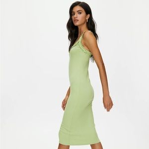 Aritzia Pistachio Green Ribbed Dress